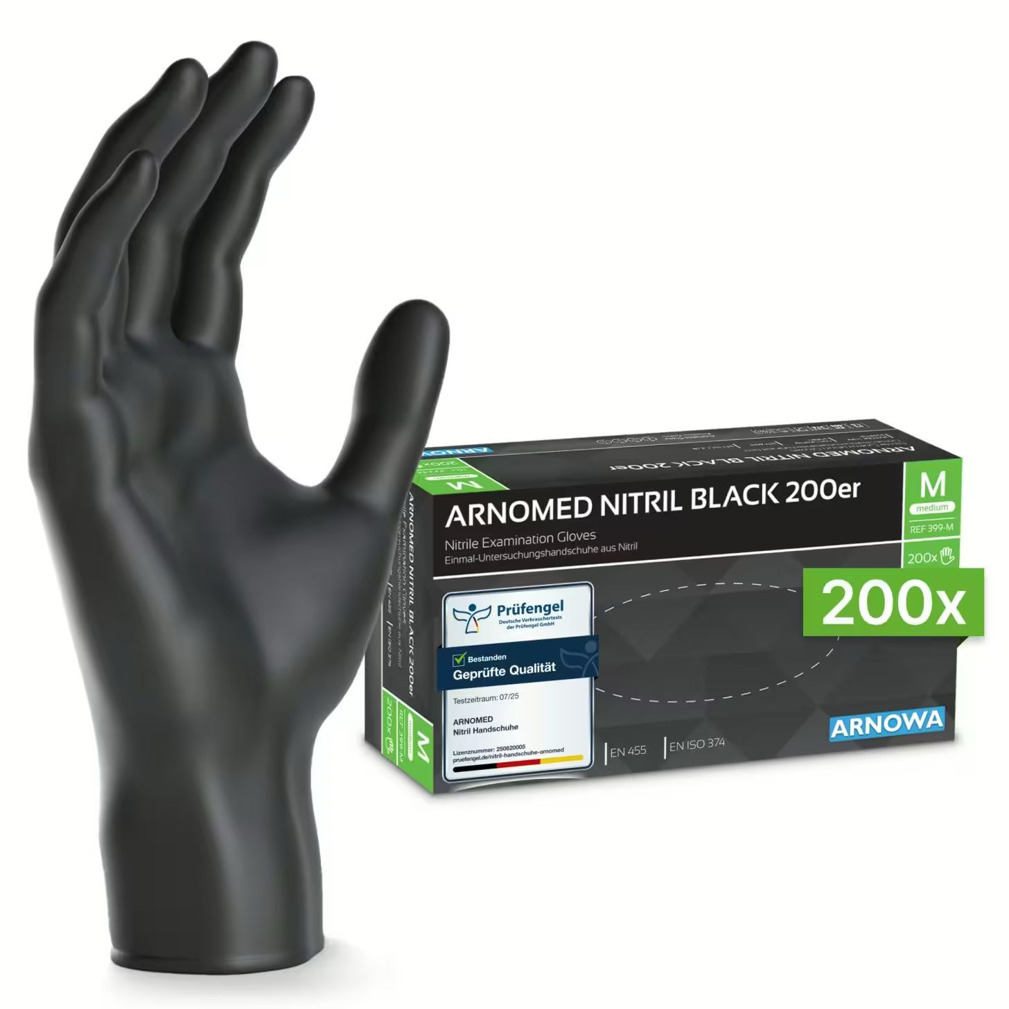 Nitrile-handschule, ungepudert, schwarz