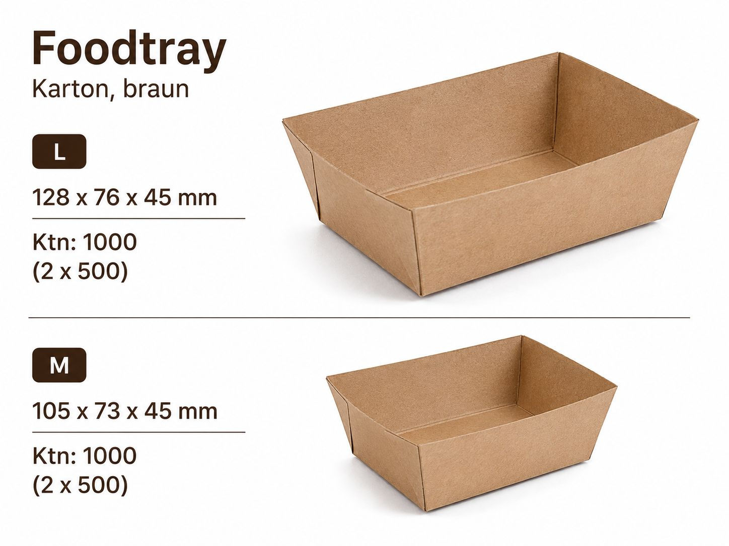 Foodtray, karton, braun