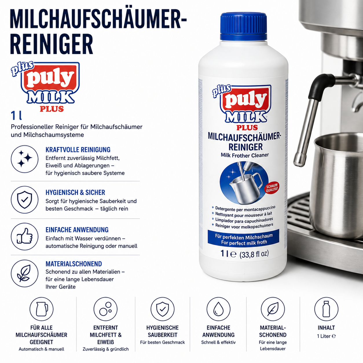 Milchaufschäumerreiniger PULY MILK Plus 1 l
