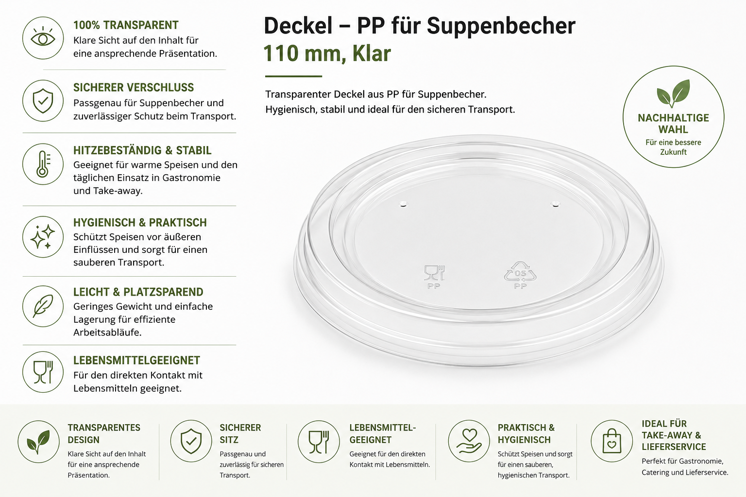 Deckel-PP für Suppenbecher_110mm, Klar