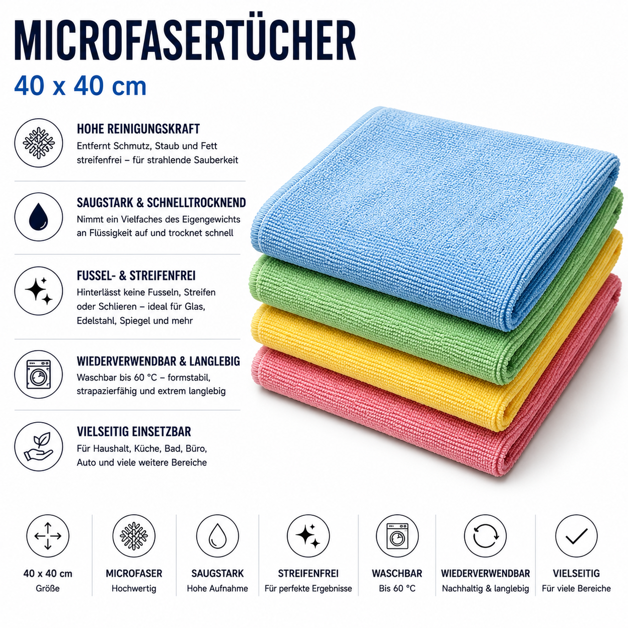 Microfasertücher 40 x 40 cm