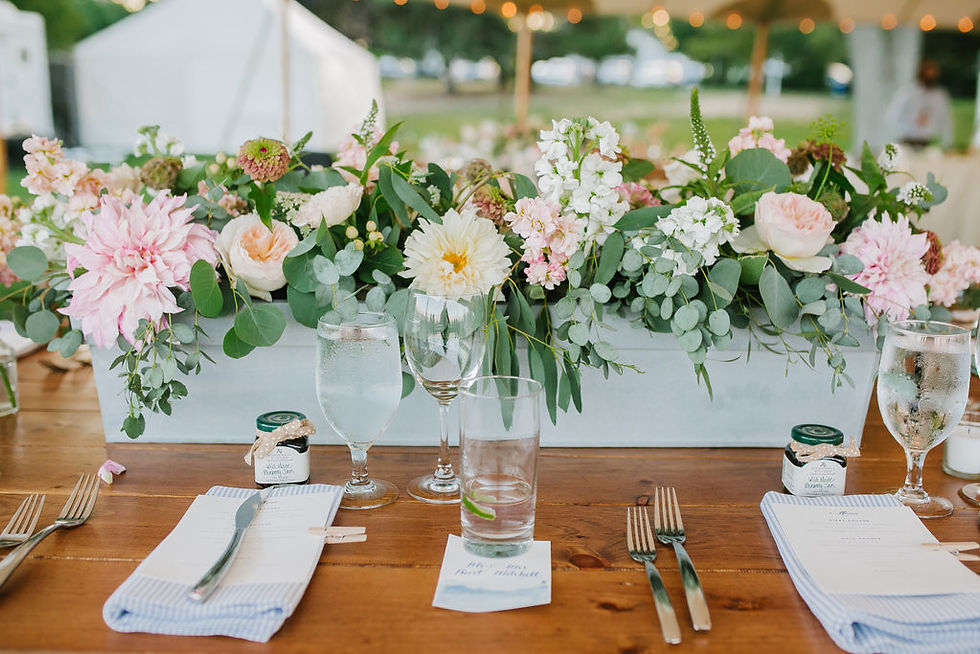 Farm Table Centerpiece with Cafe Au Laits