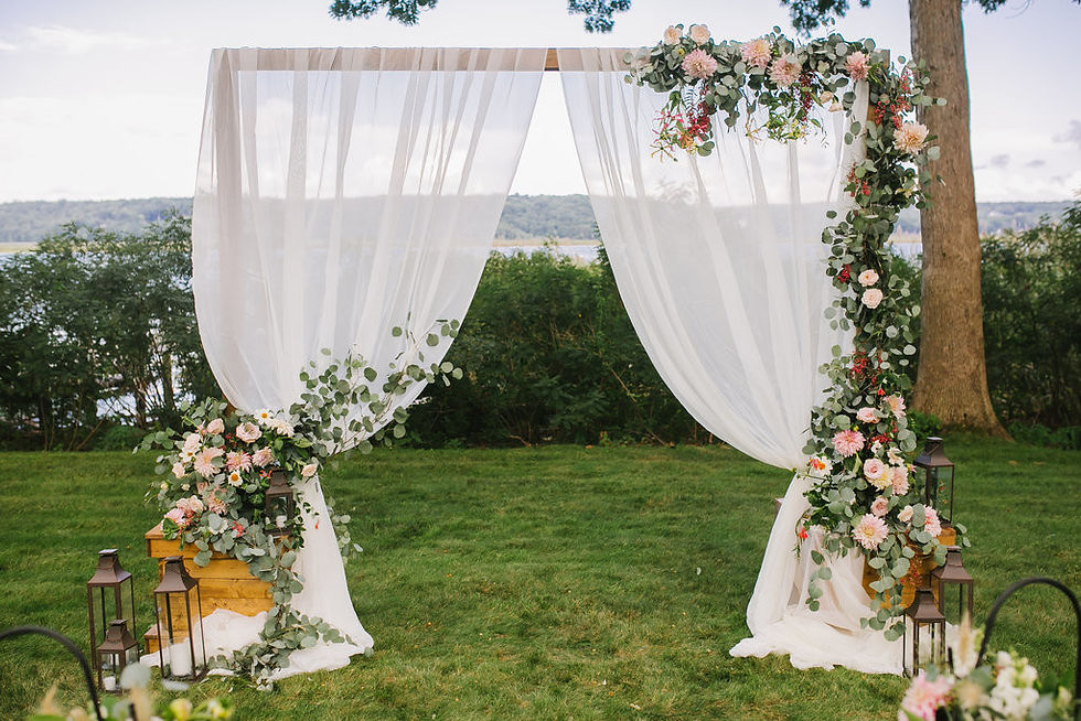 ceremony arch with garland