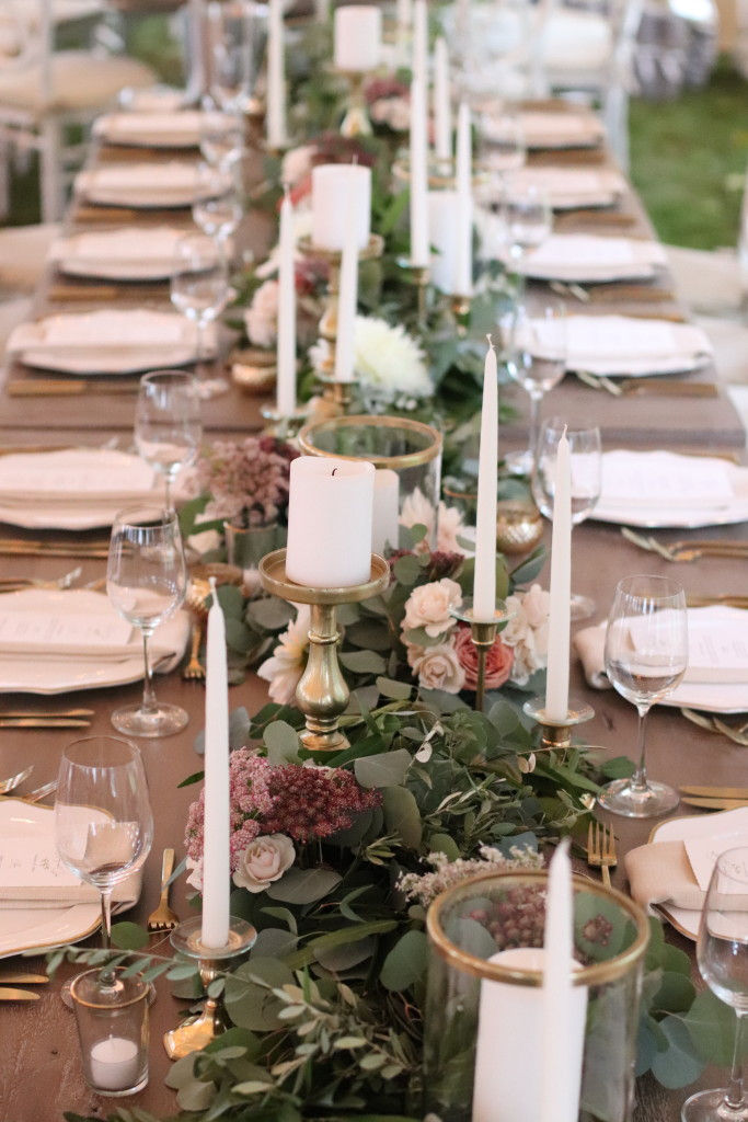 Blush Floral Design Garland Centerpiece