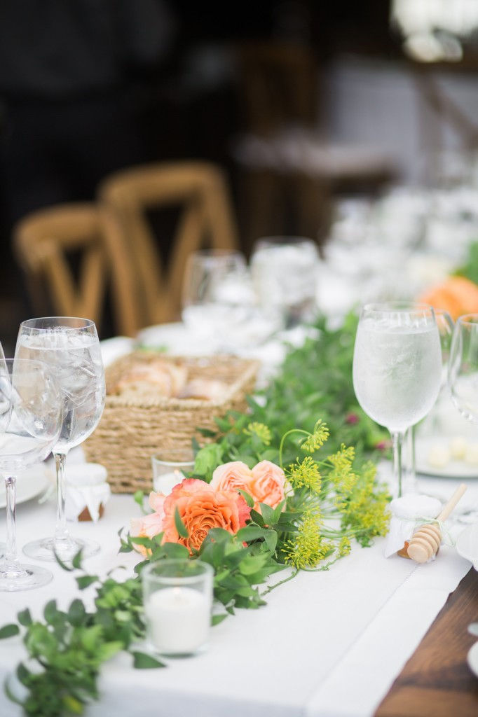garland centerpiece Winvian Wedding
