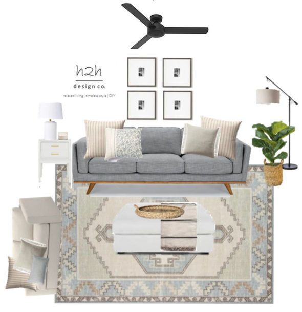 Light + Bright Coastal Inspired Living Room Design Board