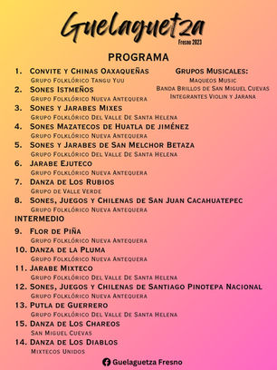 2023 Guelaguetza Program/ Programa de la Guelaguetza 2023 