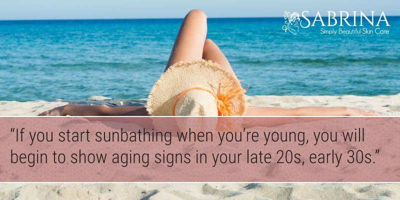 WhenToStartAntiAgingCream-Sunbathing