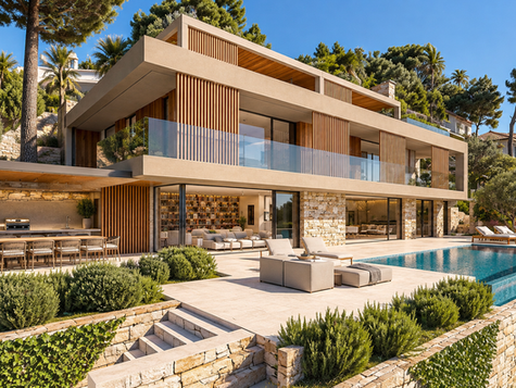Villa mediterranea con piscina a sfioro