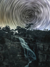 Gibraltar Falls under southern startrail circle