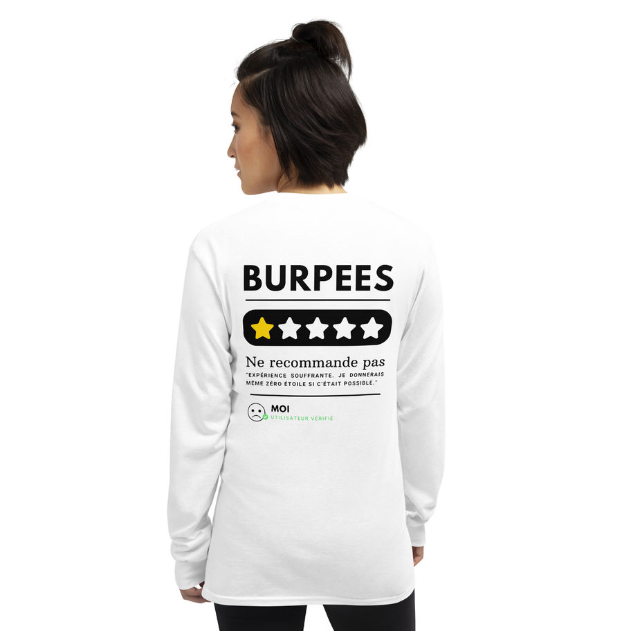 Centre de santé Nutrikin - Long sleeve blanc - Burpees de dos