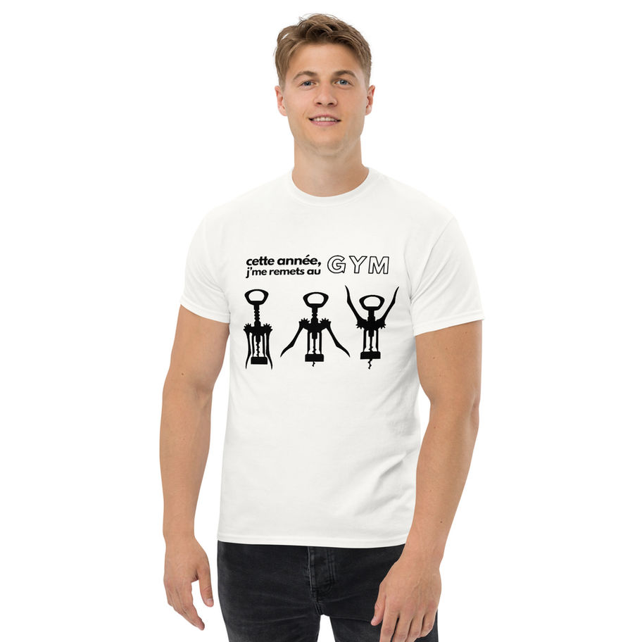 Centre de santé Nutrikin - Cette année j'me remets au GYM - T-shirt blanc de face
