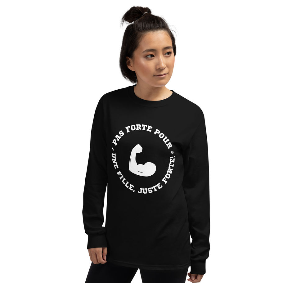 Centre de santé Nutrikin - Pas forte pour une fille, juste forte - Long sleeve noir de face