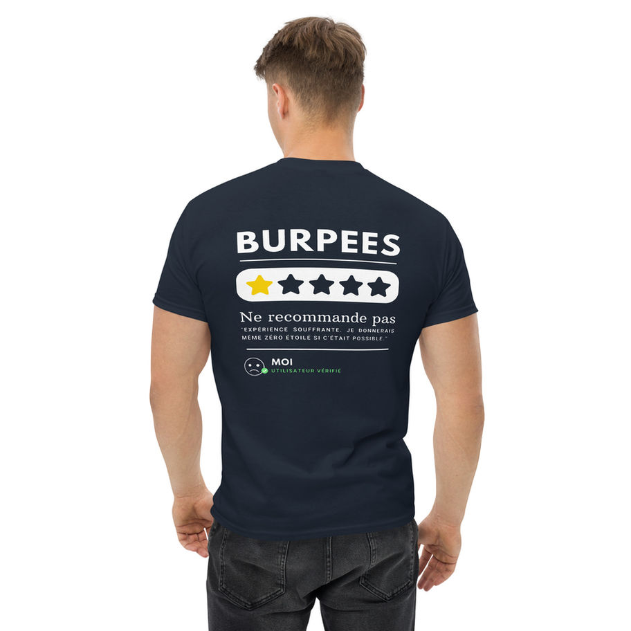 Centre de santé Nutrikin - T-shirt marine - Burpees de dos