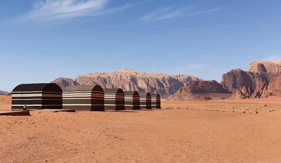 Tents for sleeping in the camp