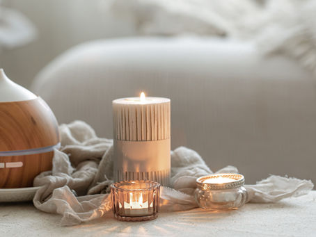 Mesa com difusores de aromoterapia