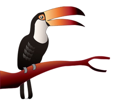 Dekorativer Tukan-Vogel als Grafik