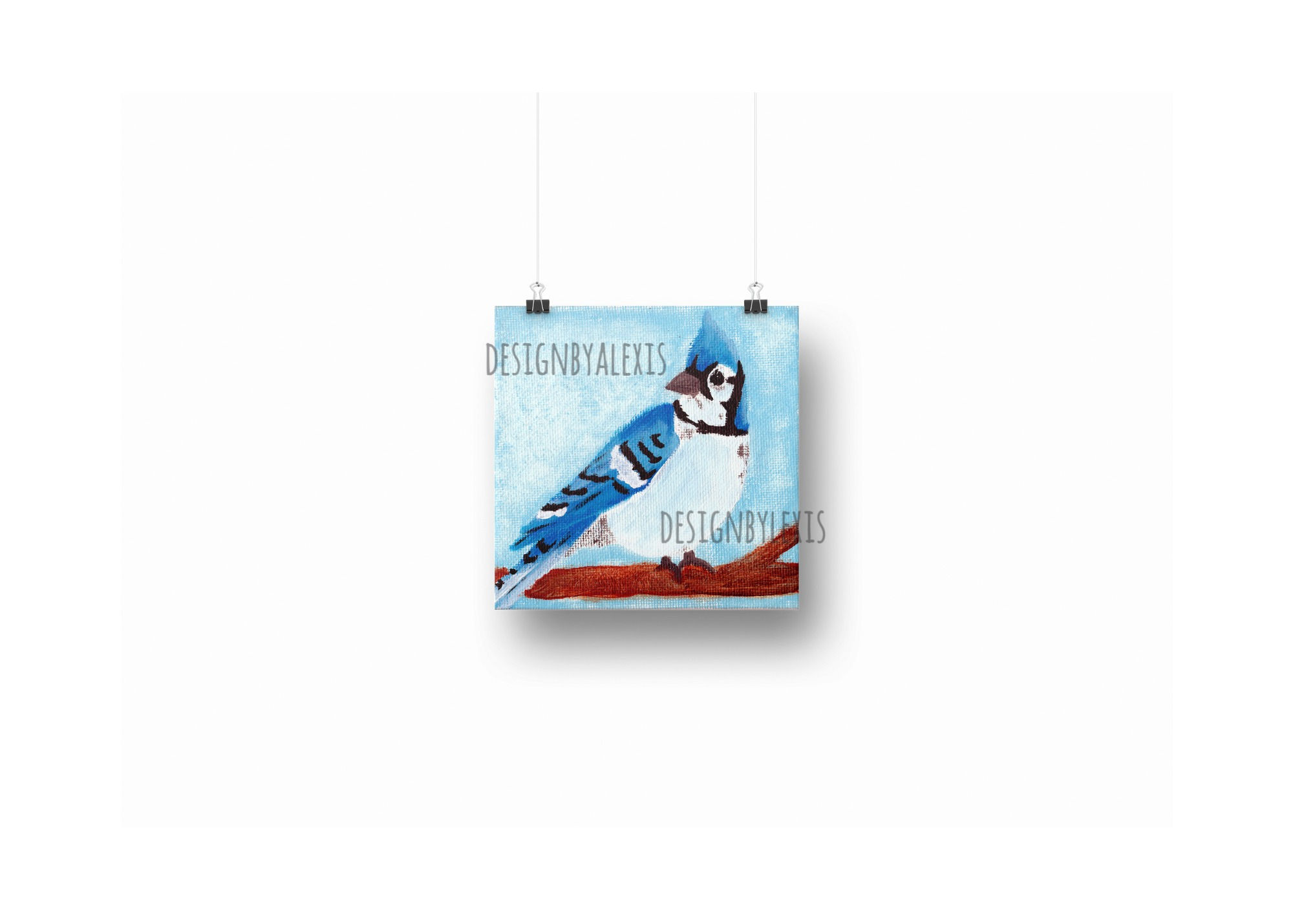 Painted blue bird illustration design