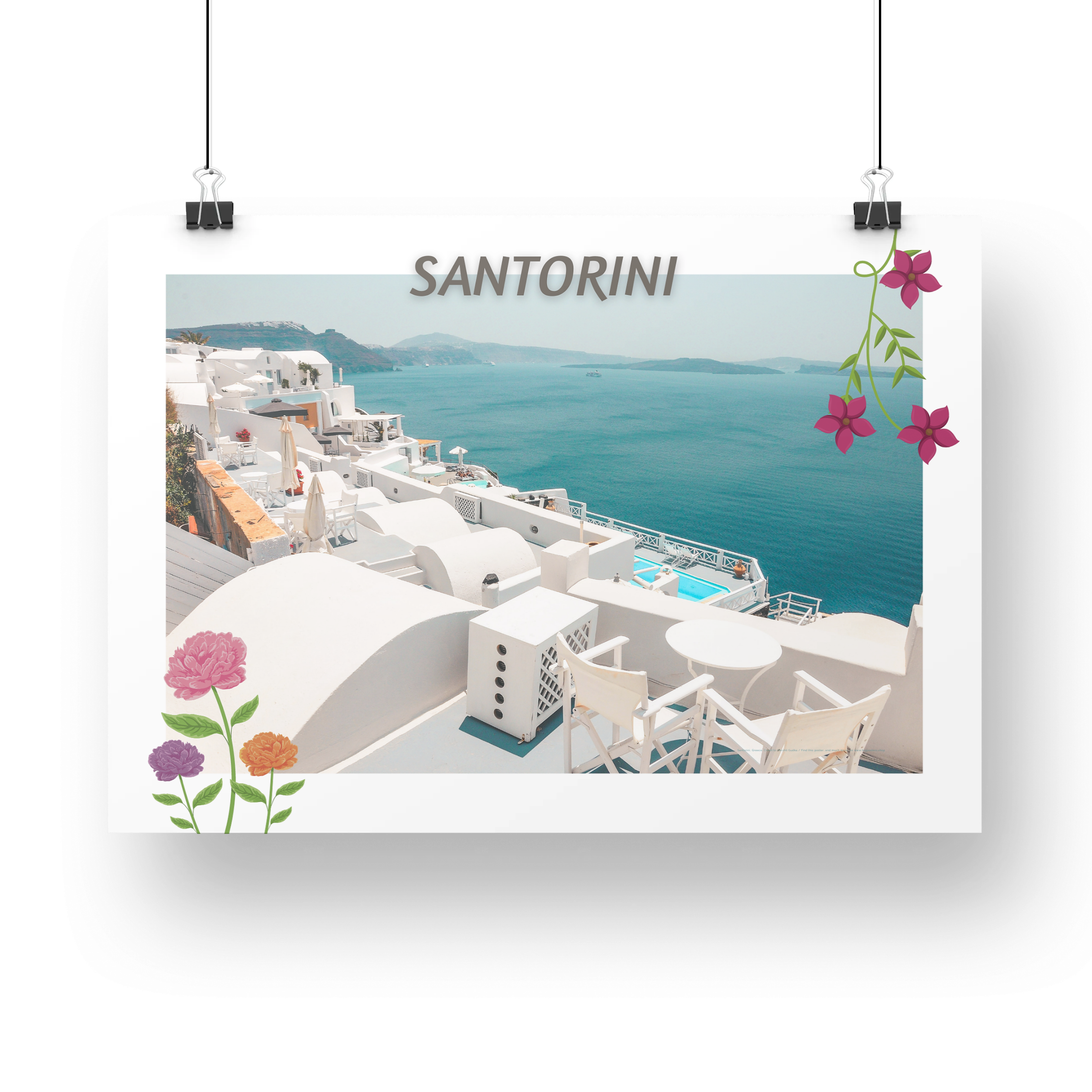 Santorini Hanging poster