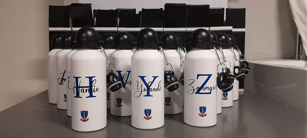 Custom branded water bottles for corporate events with logo design