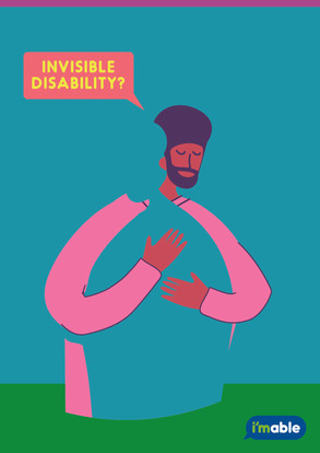 Image showing a person hugging a silhouette, suggesting invisible disability.