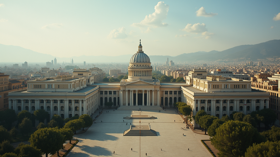 Vista aérea de un edificio gubernamental en España