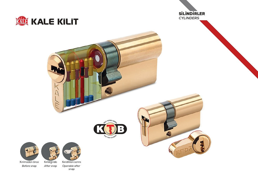 Küçük resim: Kale Kilit 164 KTBS Tuzaklı Sistem Çelik Pimli Silindir Barel