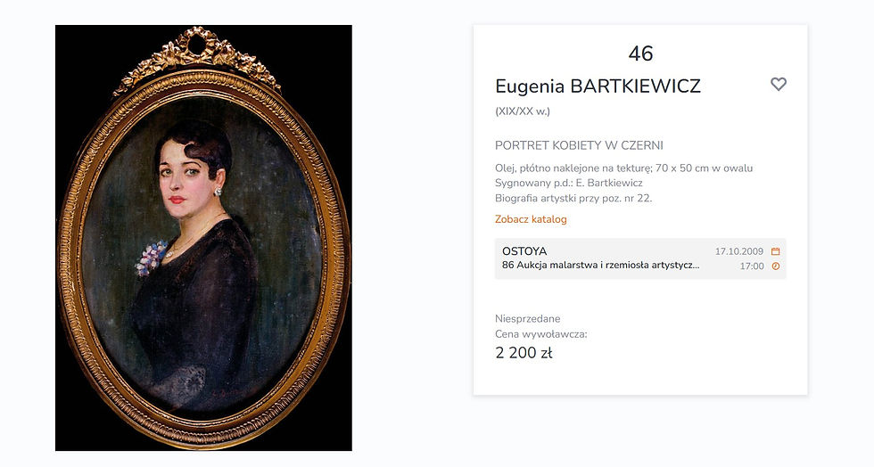 Portret Kobiety w czerni - dom aukcyjny