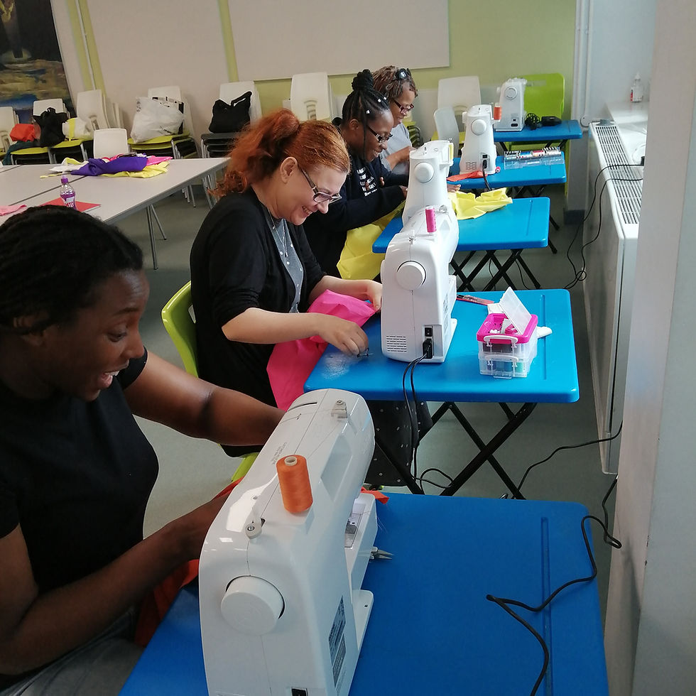 People learning to sew in local sewing classes for beginners