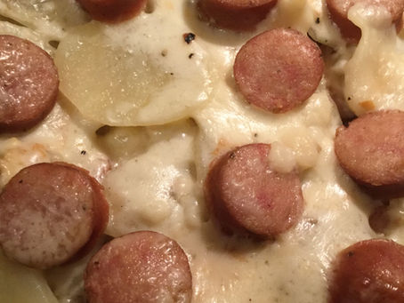 Scalloped Potatoes with Apple Chicken Sausage