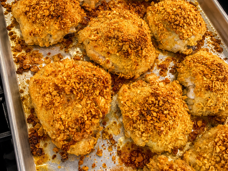 Cornflake Chicken Thighs Bake