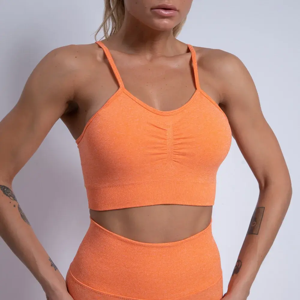 Women's Front Zipper Push Up Wireless Sports Bra for Yoga and Running