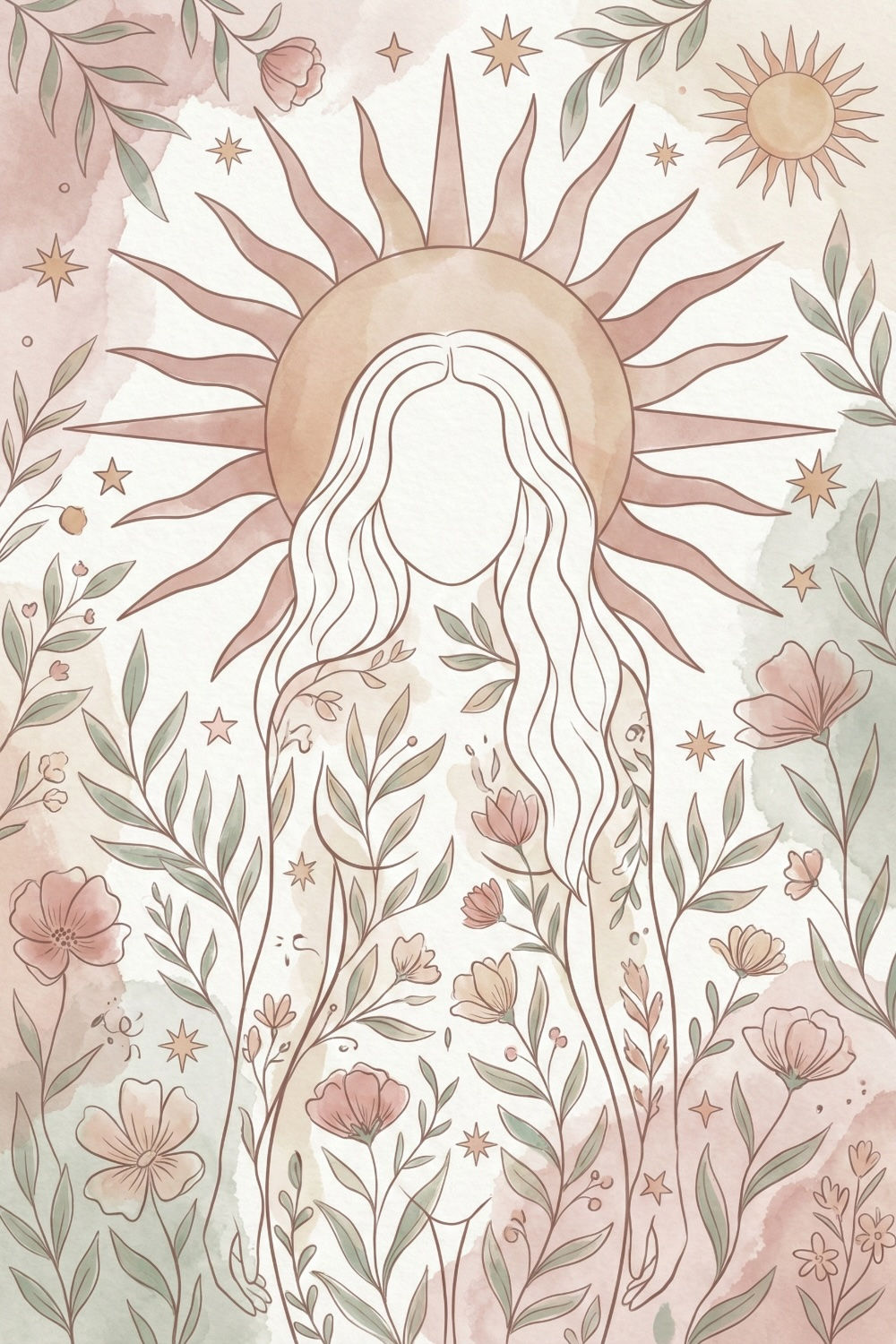 Solar Aura - Divine Feminine Digital Painting