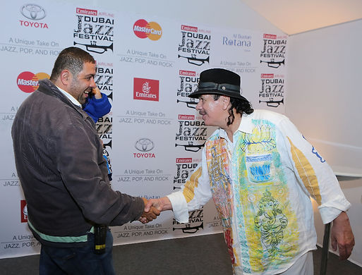 Anthony greeting Carlos Santana