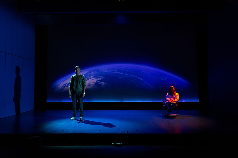 Christopher Lowell and Kerry Bishé in Satellites directed by Adrienne Campbell-Holt. Photo