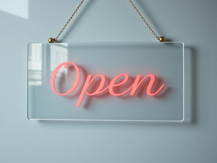 Sign saying open