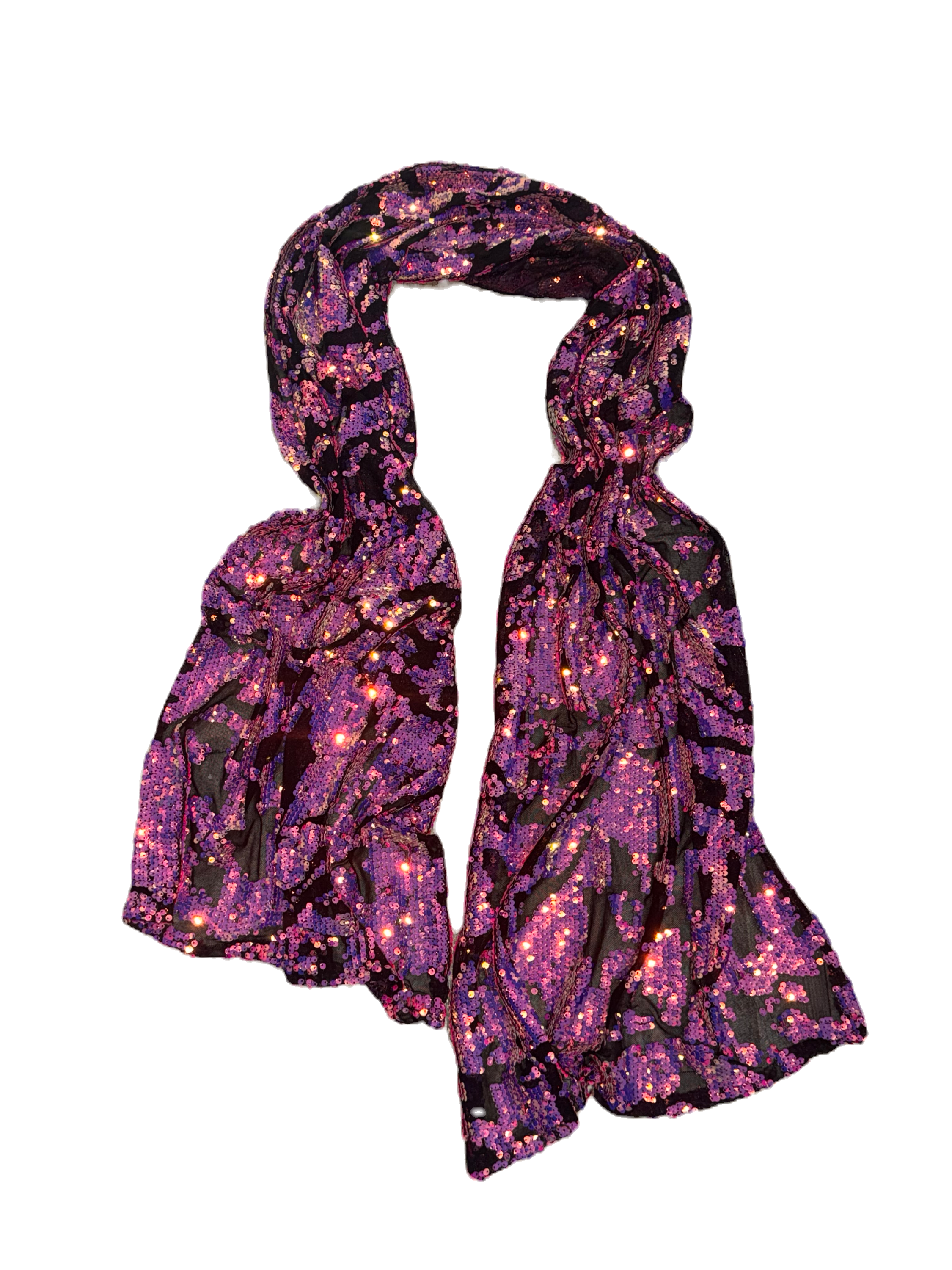 Purple Iridescent Sequin Scarf