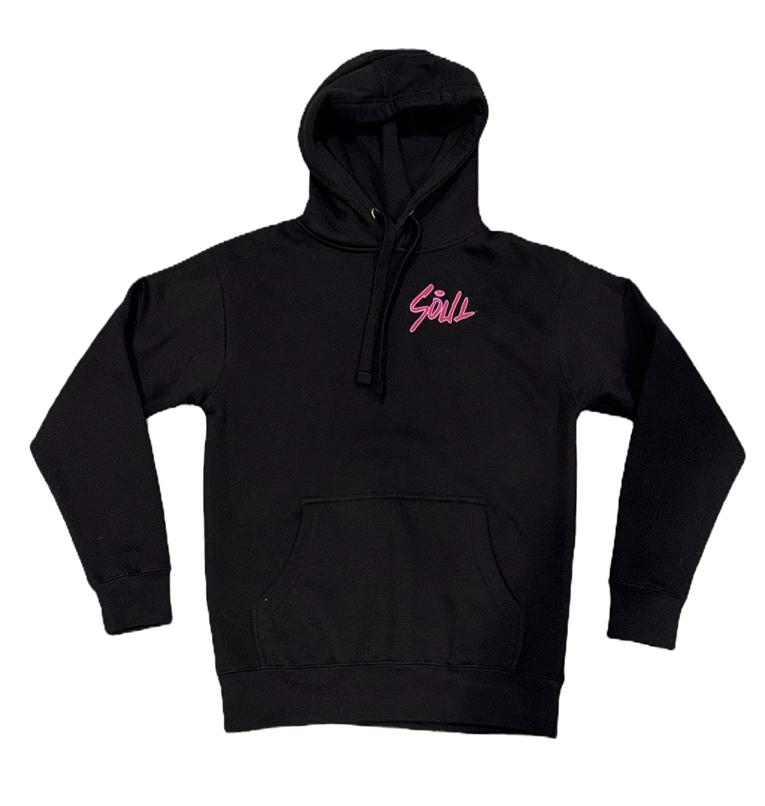 Black Hoodie with Pink Graphic