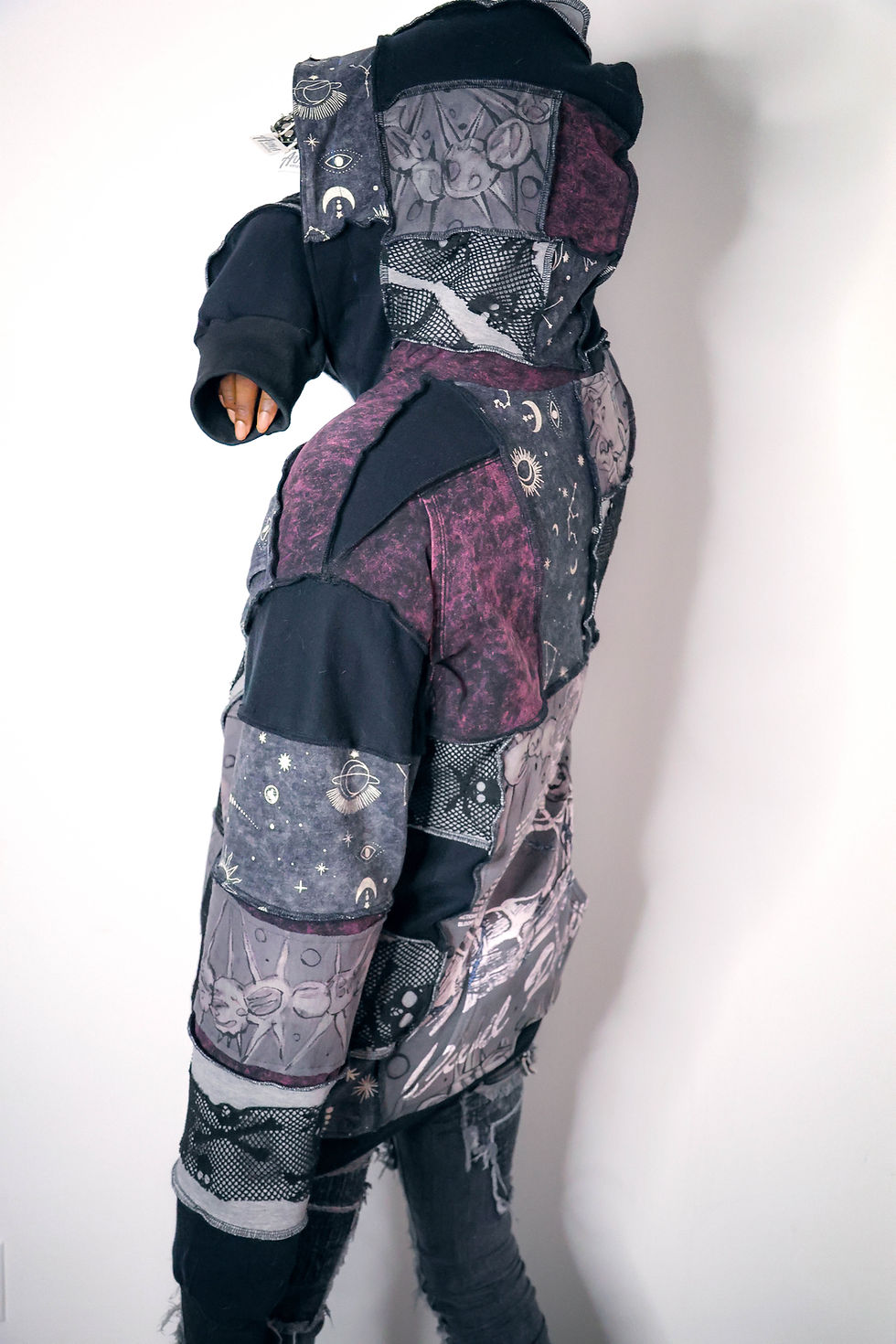 Thumbnail: Black Patchwork Skull Hoodie