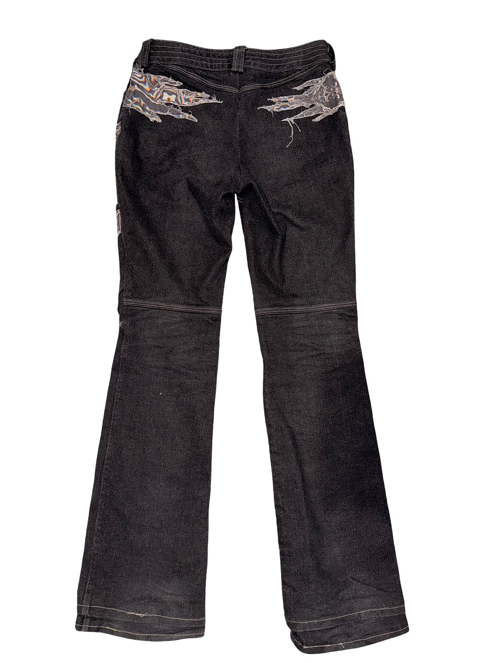 Thumbnail: SOUL black denim bells with flame details