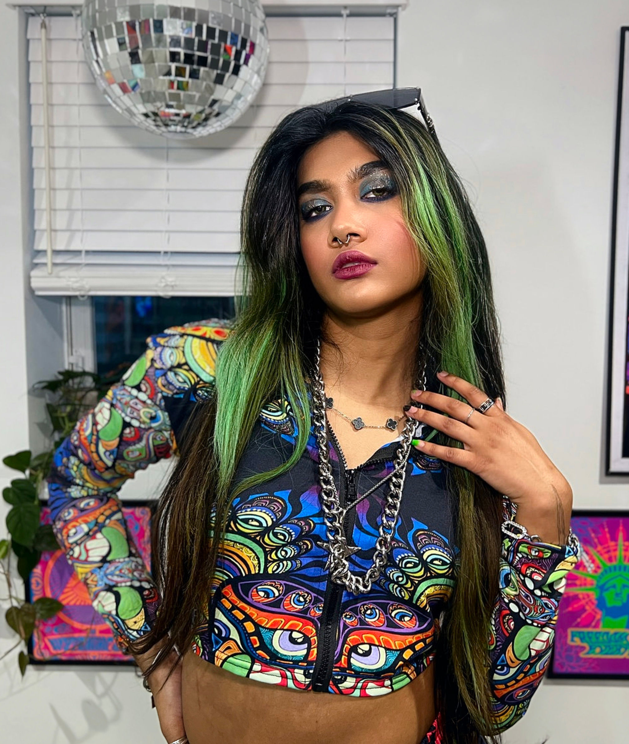 Metamorphosis Cropped Zip Hoodie