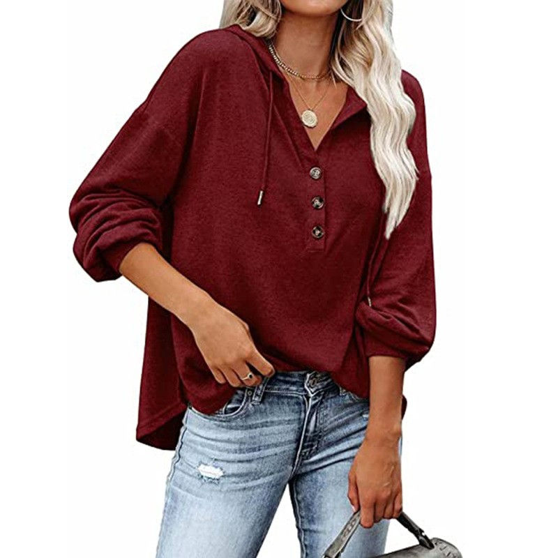 Thumbnail: Y2k Women Hoodie Loose Long Sleeve Hooded Sweatshirt Oversized Drop Shoulder Swe