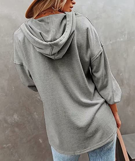 Thumbnail: Y2k Women Hoodie Loose Long Sleeve Hooded Sweatshirt Oversized Drop Shoulder Swe