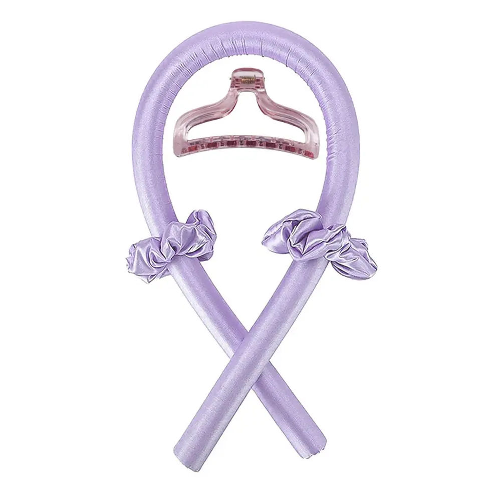 Thumbnail: Heatless Curling Rod Headband No Heat Silk Curls Ribbon Hair Rollers Sleeping So