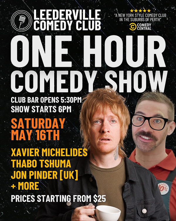 Perth's best stand up comedy show is on a Saturday at the Leederville Comedy Club's One Hour Showcase. Looking for something to do before Dinner? Comedy the way!