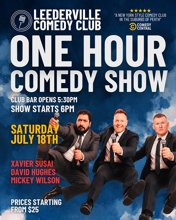 Enjoy Perth's best comedy show at Leederville Comedy Club every Saturday