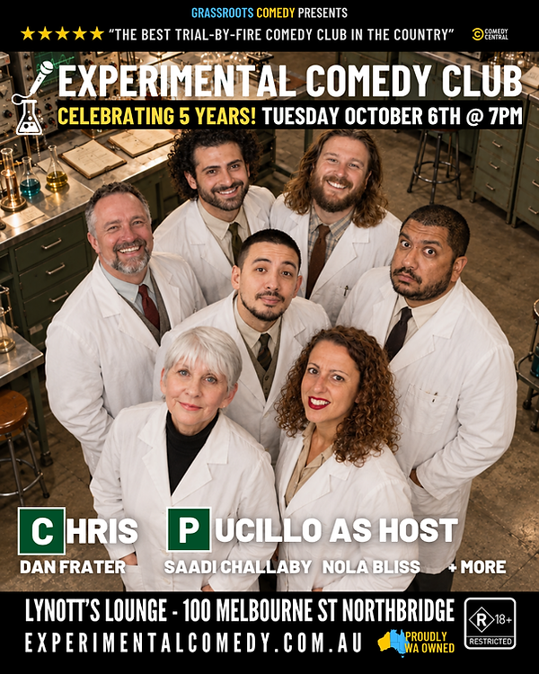 Enjoy a Tuesday Night comedy show in Perth for as low as 10 dollars here in NOrthbridge at the Experimental Comedy Club