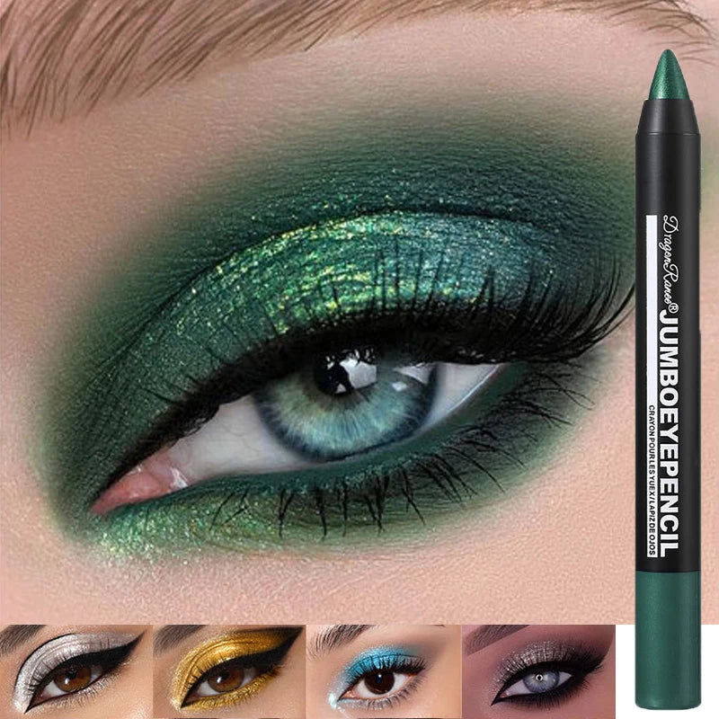 Smoky Dark Vert Eyeshadow Pencil Stick Waterproof Pearlescent 12 Colors Metalli