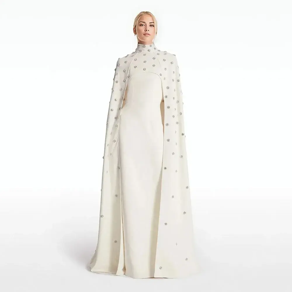Customized Vintage Two Pieces Prom Dresses With Cape Wedding Party Dresses High