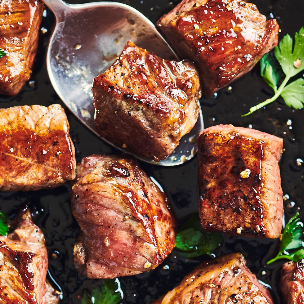 Honey Bourbon Steak Tips
